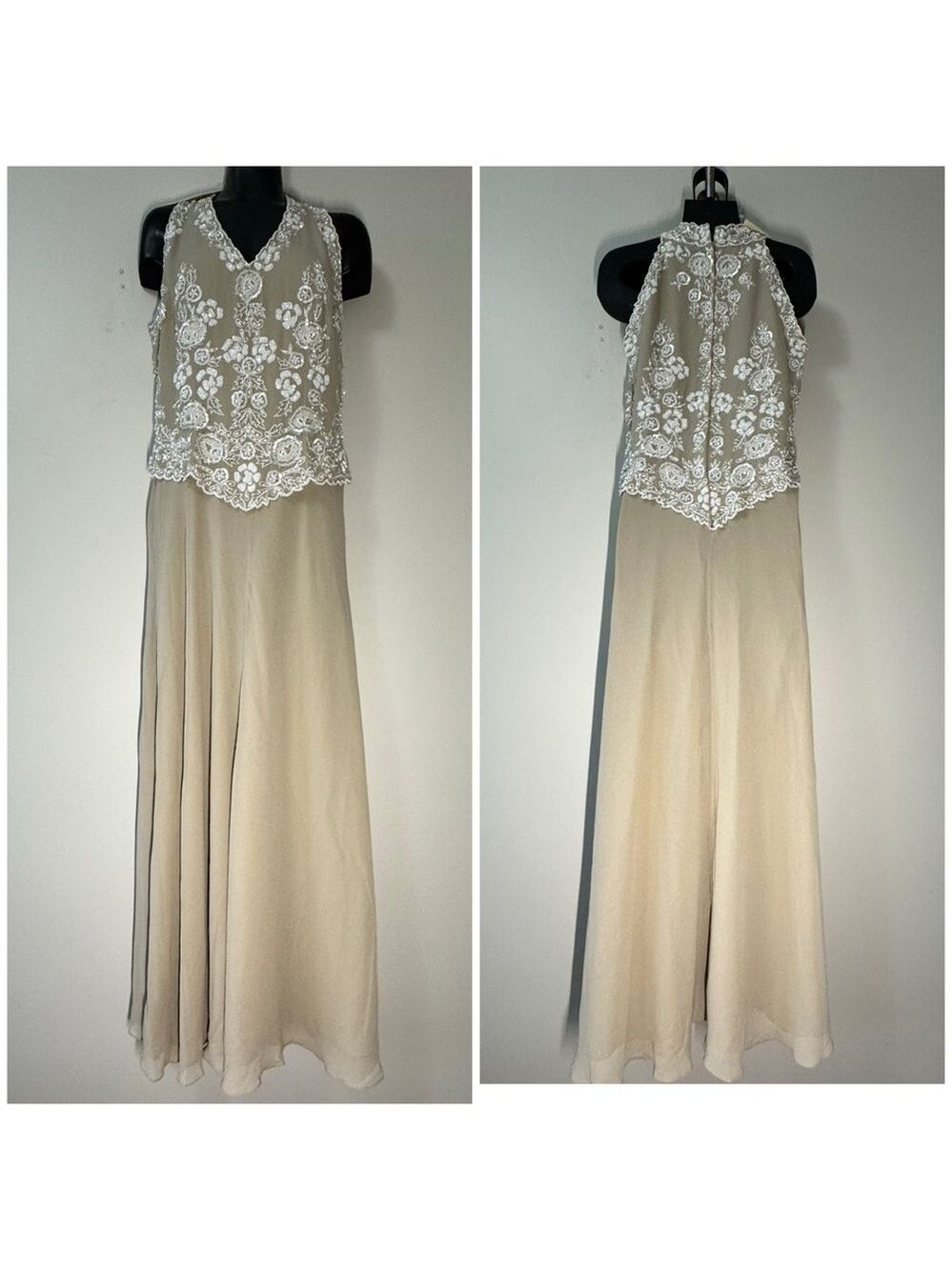 J Kara Sleeveless Halter Maxi Gown size 6